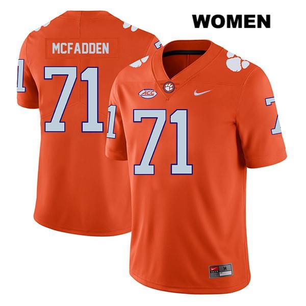 Women's Clemson Tigers #71 Jordan McFadden Stitched Orange Legend Authentic Nike NCAA College Football Jersey IZJ0246ON